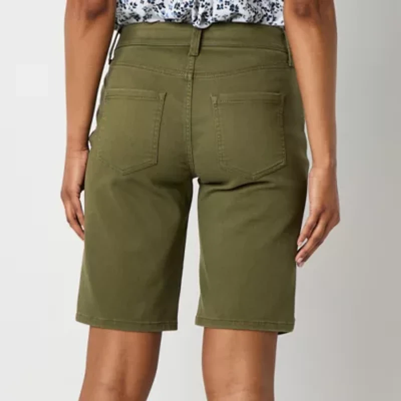 Liz Claiborne Sara Womens 11" Mid Rise Bermuda Short