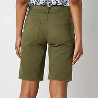 Liz Claiborne Sara Womens 11" Mid Rise Bermuda Short