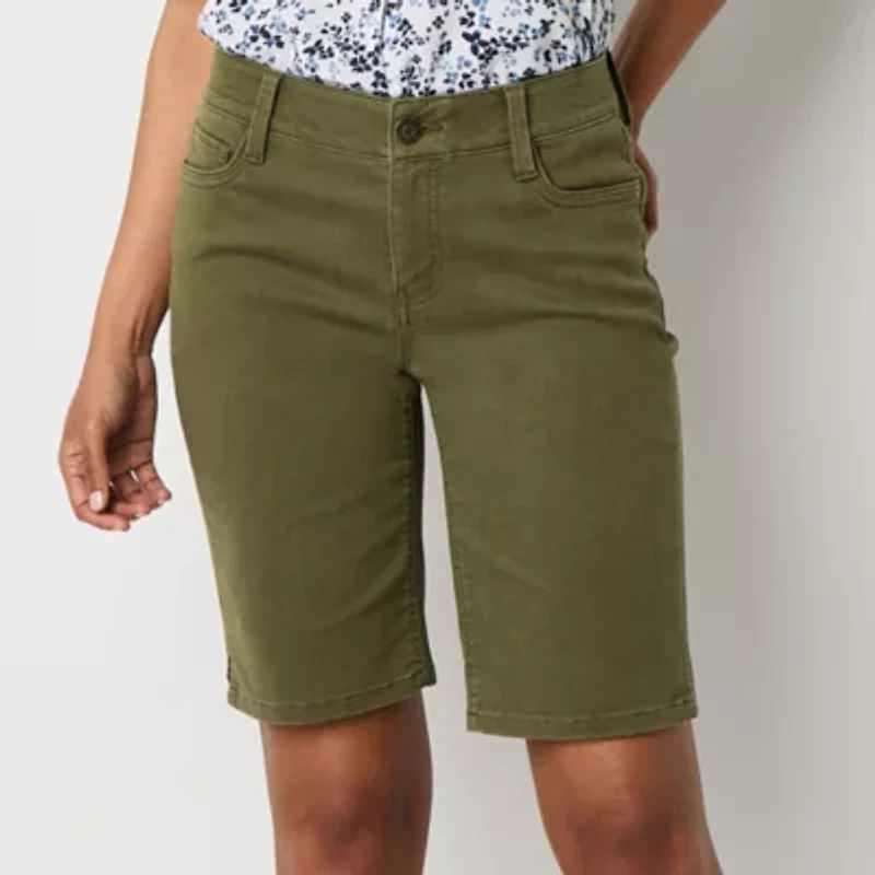 Liz Claiborne Sara Womens 11" Mid Rise Bermuda Short