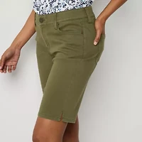 Liz Claiborne Sara Womens 11" Mid Rise Bermuda Short