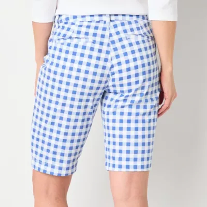 St. John's Bay Womens 11" Mid Rise Adaptive Easy-on + Easy-off Bermuda Short