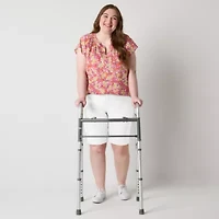 St. John's Bay Womens 11" Plus Easy-on + Easy-off Bermuda Short