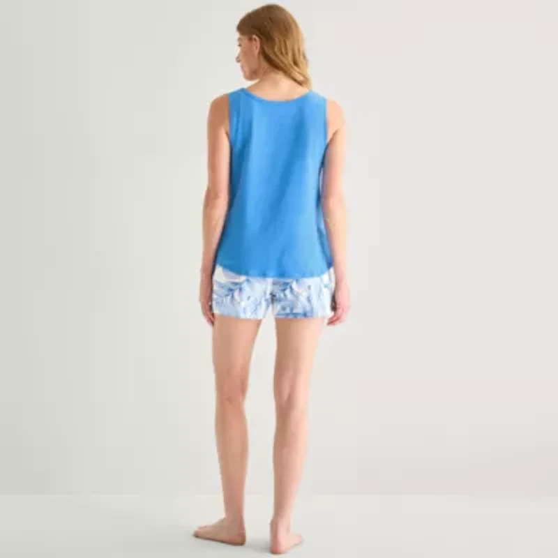 Liz Claiborne Womens V-Neck Sleeveless 2-pc. Pajama Sets