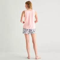 Liz Claiborne Womens V-Neck Sleeveless 2-pc. Tank Top Pajama Set