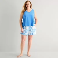 Liz Claiborne Womens V-Neck Sleeveless 2-pc. Plus Pajama Sets