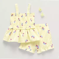 Btween Butterfly Baby Girls 2-pc. Short Set