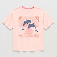 Roxy Big Kid Girls Crew Neck Short Sleeve Regular Fit Graphic T-Shirt