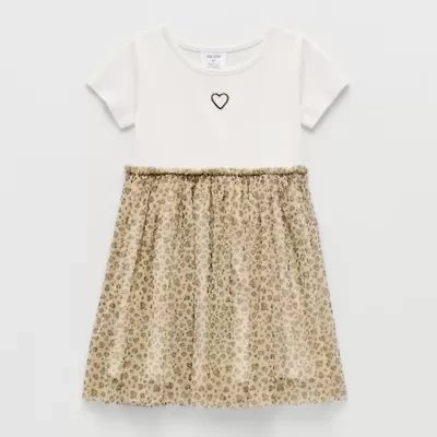 Okie Dokie Toddler & Little Girls Short Sleeve Tutu Dress