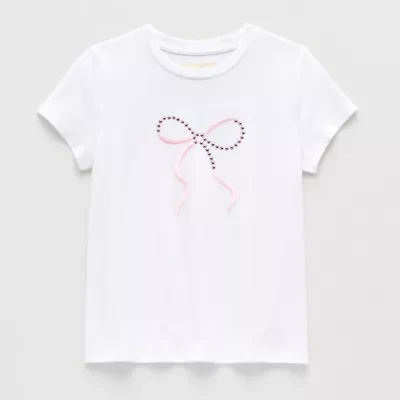 Thereabouts Little & Big Kid Girls Round Neck Short Sleeve T-Shirt
