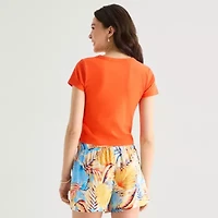 Hurley Womens Juniors Crew Neck Short Sleeve Fitted Graphic T-Shirt