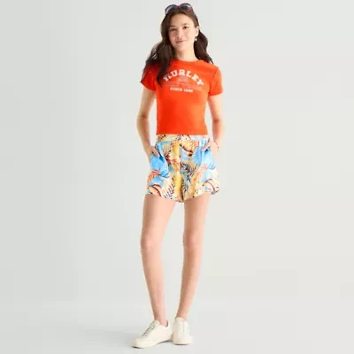 Hurley Womens Mid Rise Juniors Pull-On Short