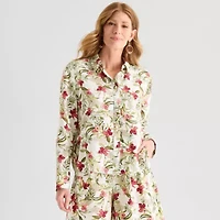 Liz Claiborne Womens Long Sleeve Blouse