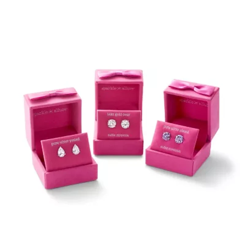 Sparkle Allure Purple Cubic Zirconia 9mm Stud Earrings