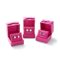 Sparkle Allure Cubic Zirconia 14K Gold Over Brass 10mm Pear Stud Earrings