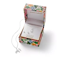 Sparkle Allure Initial Womens Cubic Zirconia Pure Silver Over Brass Round 2-pc. Jewelry Set