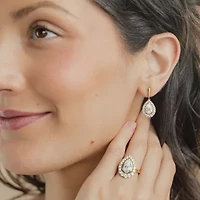 (F / Vs2) Womens 3 CT. T.W. Lab Grown White Diamond 10K Gold Pear Drop Earrings