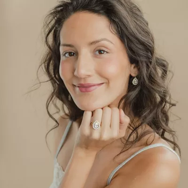 (F / Vs2) Womens 3 CT. T.W. Lab Grown White Diamond 10K Gold Pear Drop Earrings