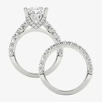 Grown Gorgeous (F / Vs2) Womens 6 1/10 Ct. T.W. Lab White Diamond 14K Gold Radiant Side Stone Bridal Set
