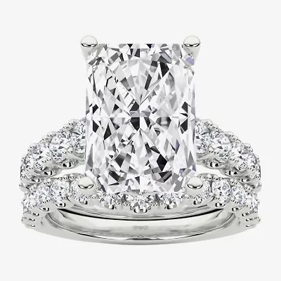Grown Gorgeous (F / Vs2) Womens 6 1/10 Ct. T.W. Lab White Diamond 14K Gold Radiant Side Stone Bridal Set