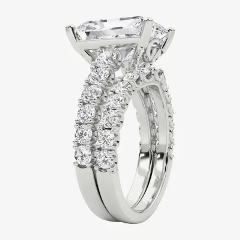 Grown Gorgeous (F / Vs2) Womens 6 1/10 Ct. T.W. Lab White Diamond 14K Gold Radiant Side Stone Bridal Set
