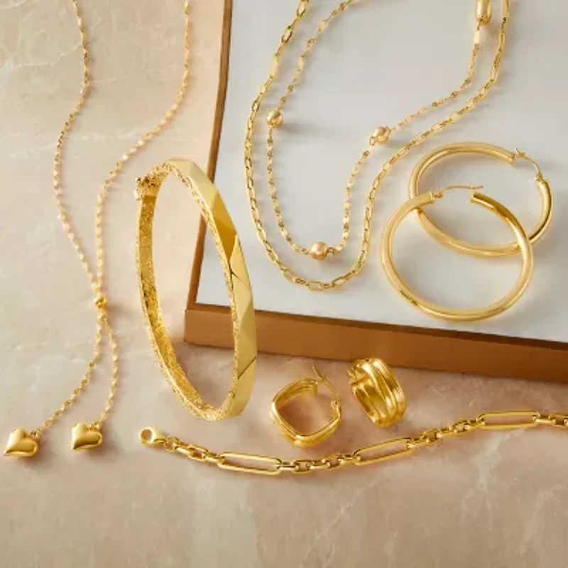 Made in Italy Womens 10K Gold 18 Inch Paperclip Chain Necklace