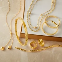 Gold Addiction Womens 10K Gold Hoop Earrings