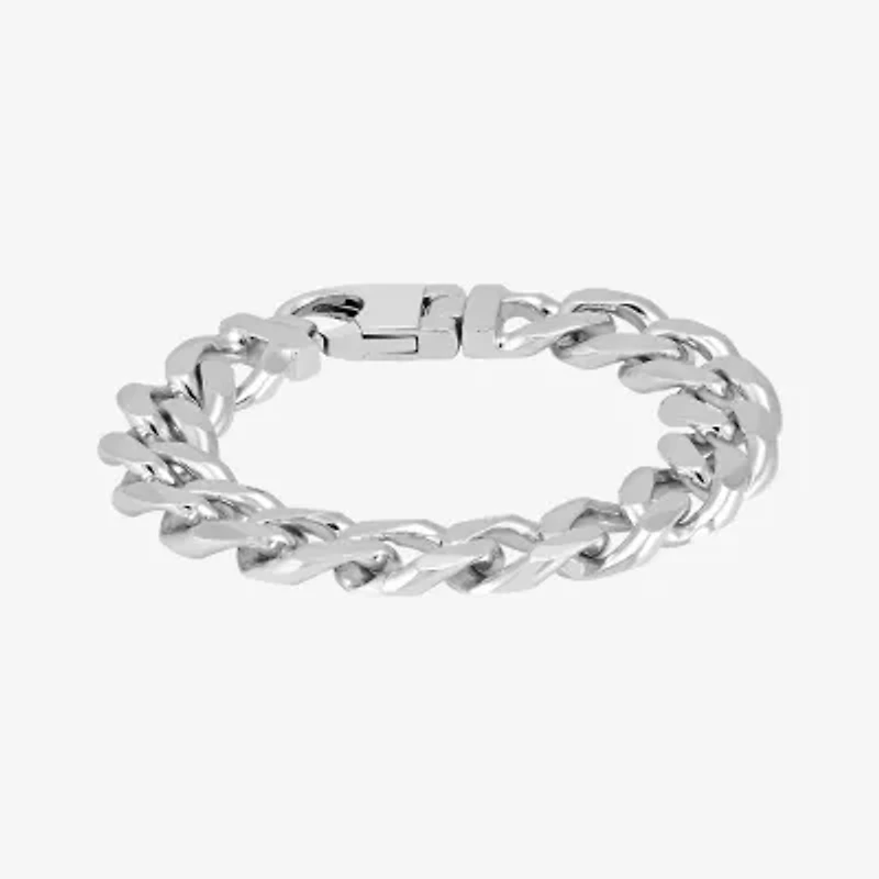Mens Sterling Silver 8 1/2 Inch Solid Curb Chain Bracelet