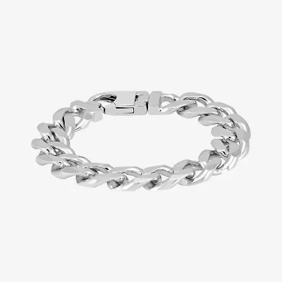 Mens Sterling Silver 8 1/2 Inch Solid Curb Chain Bracelet