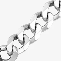 Mens Sterling Silver 8 1/2 Inch Solid Curb Chain Bracelet