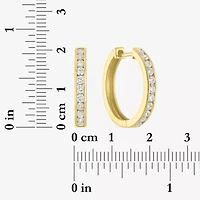 (G-H / Si2-I1) Womens 1 CT. T.W. Lab Grown White Diamond 14K Gold Over Brass 21.4mm Hoop Earrings