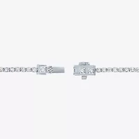 (G-H / Si2-I1) Womens 1 CT. T.W. Lab Grown White Diamond Pure Silver Over Brass 7.25 Inch Tennis Bracelet