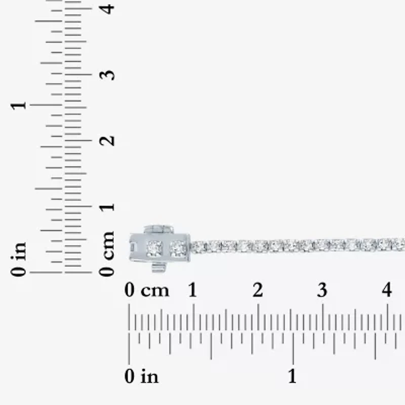 (G-H / Si2-I1) Womens 1 CT. T.W. Lab Grown White Diamond Pure Silver Over Brass 7.25 Inch Tennis Bracelet