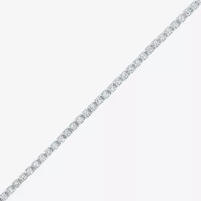 (G-H / Si2-I1) Womens 1 CT. T.W. Lab Grown White Diamond Pure Silver Over Brass 7.25 Inch Tennis Bracelet