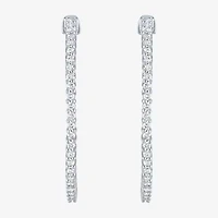 (G-H / Si2-I1) Womens 1 CT. T.W. Lab Grown White Diamond 31mm Hoop Earrings