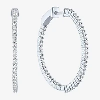 (G-H / Si2-I1) Womens 1 CT. T.W. Lab Grown White Diamond 31mm Hoop Earrings