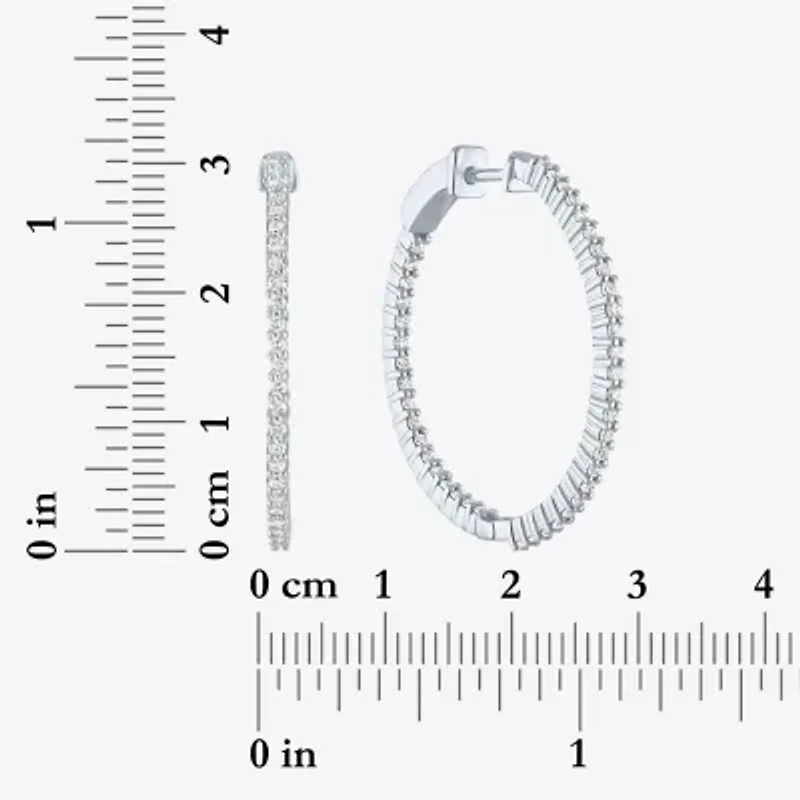 (G-H / Si2-I1) Womens 1 CT. T.W. Lab Grown White Diamond 31mm Hoop Earrings