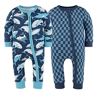 The Peanutshell Boys Scoop Neck Long Sleeve 2-pc. One Piece Pajama