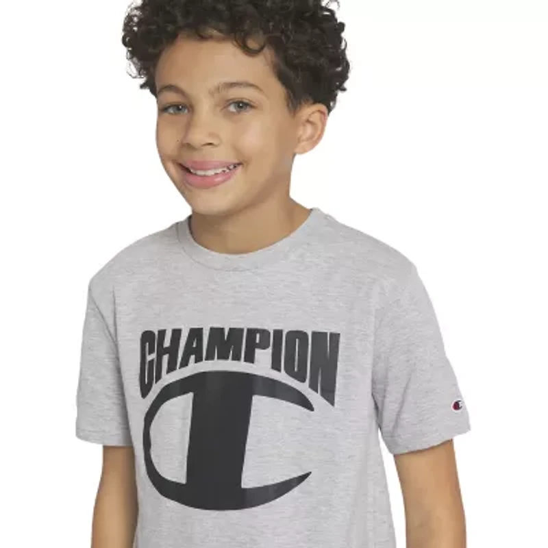 Champion Big Kid Boys Round Neck Short Sleeve Regular Fit Graphic T-Shirt