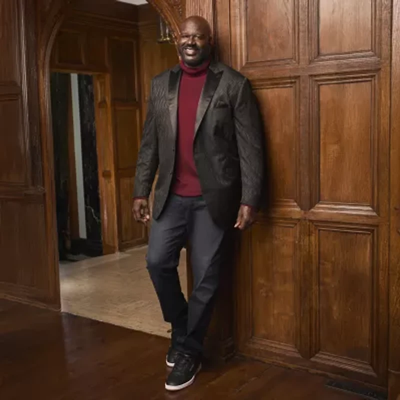 Shaquille O'Neal XLG™ Mens Big and Tall Jacquard Stretch Fabric Classic Fit Sport Coat