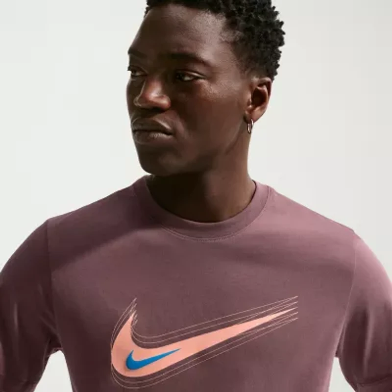 Nike Swoosh Mens Crew Neck Short Sleeve Classic Fit Graphic T-Shirt
