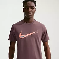 Nike Swoosh Mens Crew Neck Short Sleeve Classic Fit Graphic T-Shirt