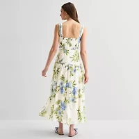 Melonie T Womens Square Neck Sleeveless Maxi Dress