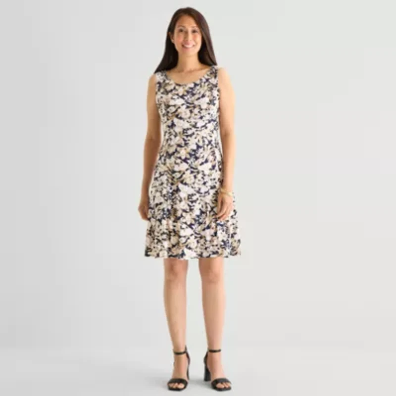 Perceptions Womens Floral Jacket Dress