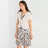 Perceptions Womens Floral Jacket Dress