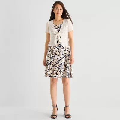 Perceptions Womens Floral Jacket Dress