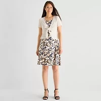 Perceptions Womens Floral Jacket Dress