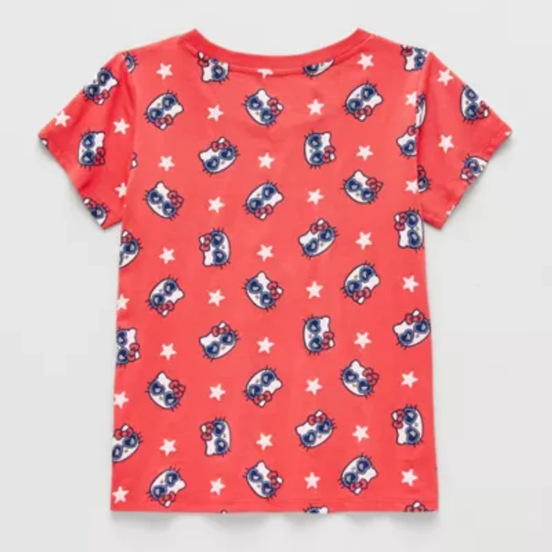 Little & Big Kid Girls Crew Neck Short Sleeve Regular Fit Hello Kitty Graphic T-Shirt