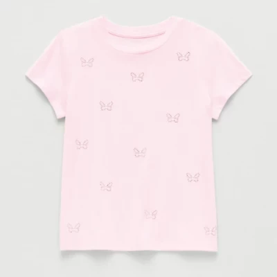 Thereabouts Little & Big Kid Girls Round Neck Short Sleeve T-Shirt