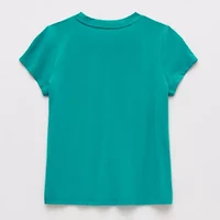 Thereabouts Little & Big Kid Girls Crew Neck Short Sleeve Classic Fit Graphic T-Shirt