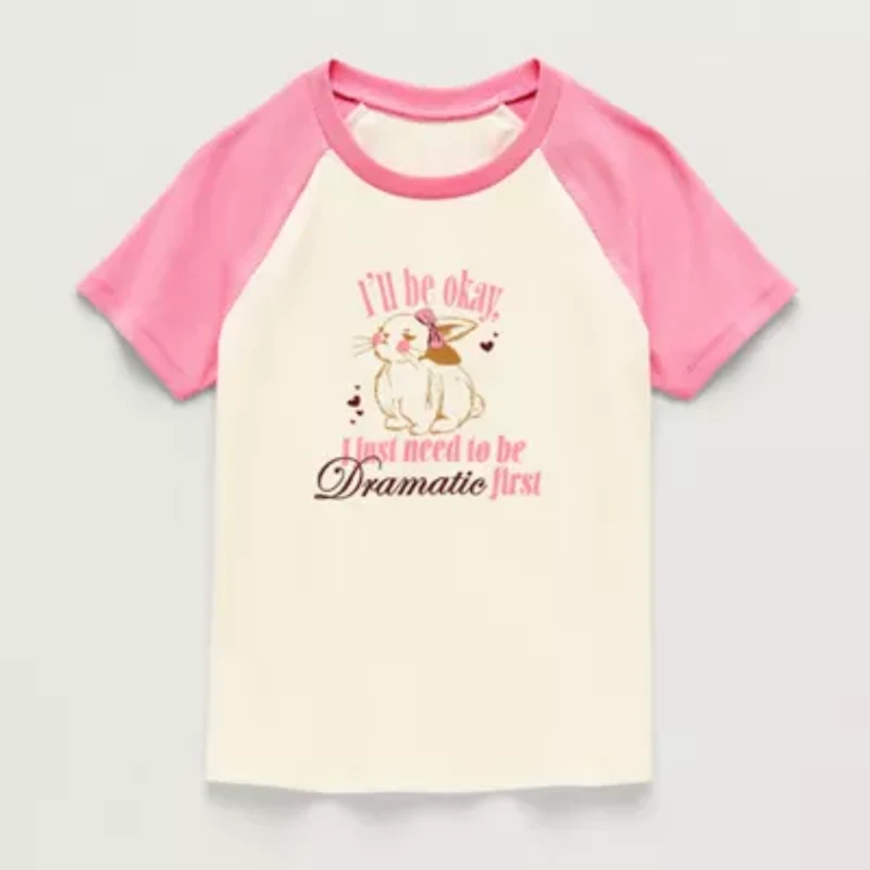 Thereabouts Little & Big Kid Girls Round Neck Short Sleeve T-Shirt